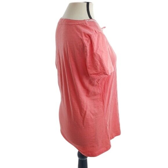 Tommy Hilfiger T Shirt Pink V Neck Short Sleeve Casual Womens Size Medium - Picture 4 of 7